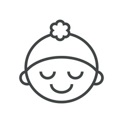 Line icon child in winter hat