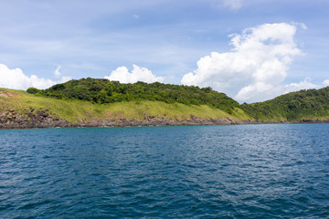 sea view on sunny day from yacht cruise at Phuket, Thailand