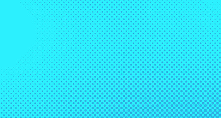 Blue halftone pop art background abstract vector comics style blank layout template with clouds beams and isolated dots pattern. For sale banner for your designe 1960s. with copy space eps10