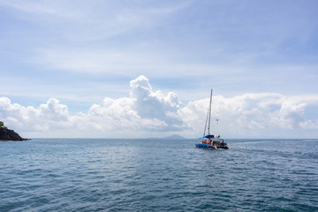 Fototapeta premium luxury yacht cruise on the sea at Phuket, Thailand