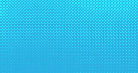 Blue halftone pop art background abstract vector comics style blank layout template with clouds beams and isolated dots pattern. For sale banner for your designe 1960s. with copy space eps10