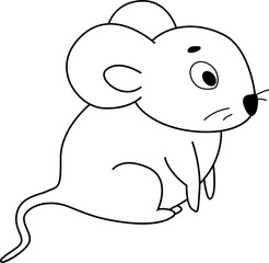  vector illustration coloring  vector illustration coloring mouse on a white backgroundmouse on a white background