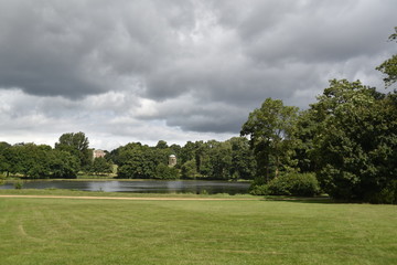 Fototapeta na wymiar dark clouds over the lake