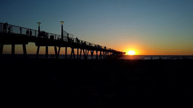 Sunset Day to Night Time Lapse of Hermosa Pier