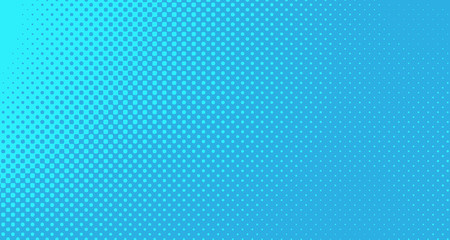 Blue halftone pop art background abstract vector comics style blank layout template with clouds beams and isolated dots pattern. For sale banner for your designe 1960s. with copy space eps10