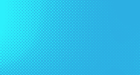 Blue halftone pop art background abstract vector comics style blank layout template with clouds beams and isolated dots pattern. For sale banner for your designe 1960s. with copy space eps10