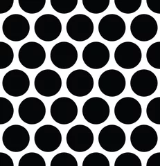 Stickers pour porte Polka dot Motif à pois sans couture en disposition triangulaire. Points noirs sur fond blanc. Illustration vectorielle