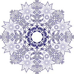     Round seamless pattern with mandala elements.