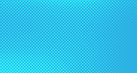 Blue halftone pop art background abstract vector comics style blank layout template with clouds beams and isolated dots pattern. For sale banner for your designe 1960s. with copy space eps10