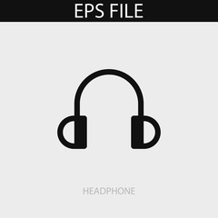 Headphone icon, headset. EPS vector file