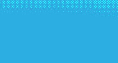 Blue halftone pop art background abstract vector comics style blank layout template with clouds beams and isolated dots pattern. For sale banner for your designe 1960s. with copy space eps10