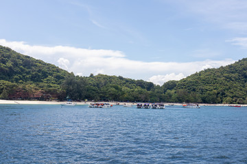 Fototapeta premium luxury yacht cruise on the sea at Phuket, Thailand