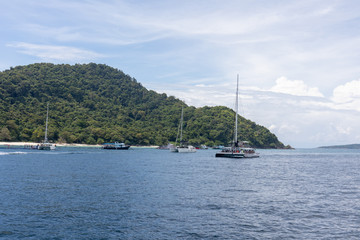 luxury yacht cruise on the sea at Phuket, Thailand