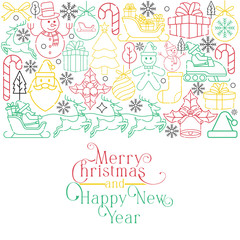 Merry Christmas and Happy New Year Cool Vector Background. Merry Christmas vector illustration isolated on white background. Christmas vector icon modern and simple flat symbol for graphic design reso