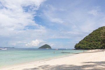 tourist on sunny day beach at Phuket island , Thailand