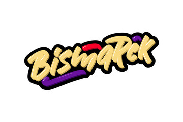 Bismarck hand drawn modern brush lettering text. Vector illustration logo for print and advertising.