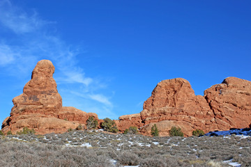 Fototapeta premium Rock formations in the Arches national Park, Utah 