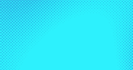 Blue halftone pop art background abstract vector comics style blank layout template with clouds beams and isolated dots pattern. For sale banner for your designe 1960s. with copy space eps10