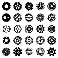 Vector set of gears and cogs