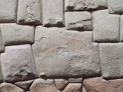 12 sided Inca Hatunrumiyoc stone, Twelve angled stone (La Piedra de Los Doce Angulos) of the ancient inca wall, Cusco, Peru