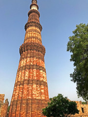 Fototapeta na wymiar One of the India most famous tourist place,Qutub Minar.