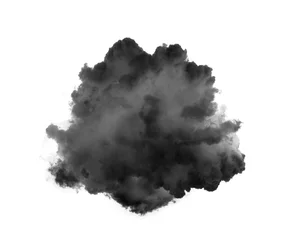 Foto op Canvas zwarte rook geïsoleerd op een witte achtergrond © supamas