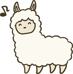アルパカのイラスト(ご機嫌)