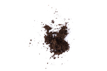 Patch of soil or mud isolated on white background