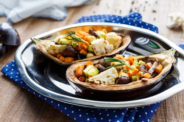 baked eggplant with vegetables