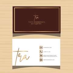 Naklejka na ściany i meble Professional Elegant Business Card Template with Modern Luxurious Design – Maroon Background - Editable and Printable Vector
