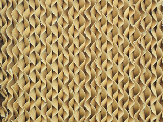 Yellow spiral cardboard paper is laid in vertical direction, action as background.