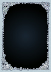 Decorative frame, border composed of many stones.