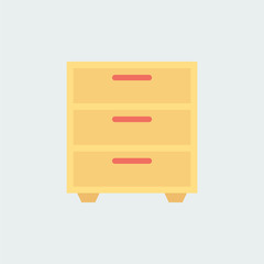 Chest of Drawers Vector illustration. Modern flat Icon for Business & Office. 