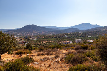 city view Crete Greece mountain view