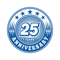 25 years logo. Twenty-five years anniversary celebration logo design. Vector and illustration.