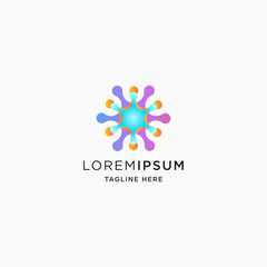 Neuron logo design template vector illustration