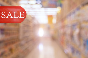 Fototapeta premium supermarket discount sign with copy space