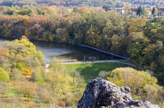 View of Divoka Sharka (Divok&aacute; &Scaron;&aacute;rka)  natural park on the north-west of Prague Czech Republic