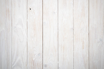 Fototapeta premium White wooden textured background of flat layed planks with weathered vintage painted surface