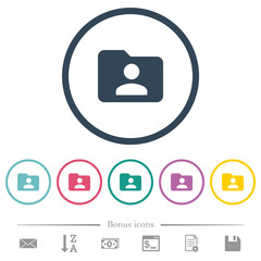 Obraz premium Folder owner flat color icons in round outlines
