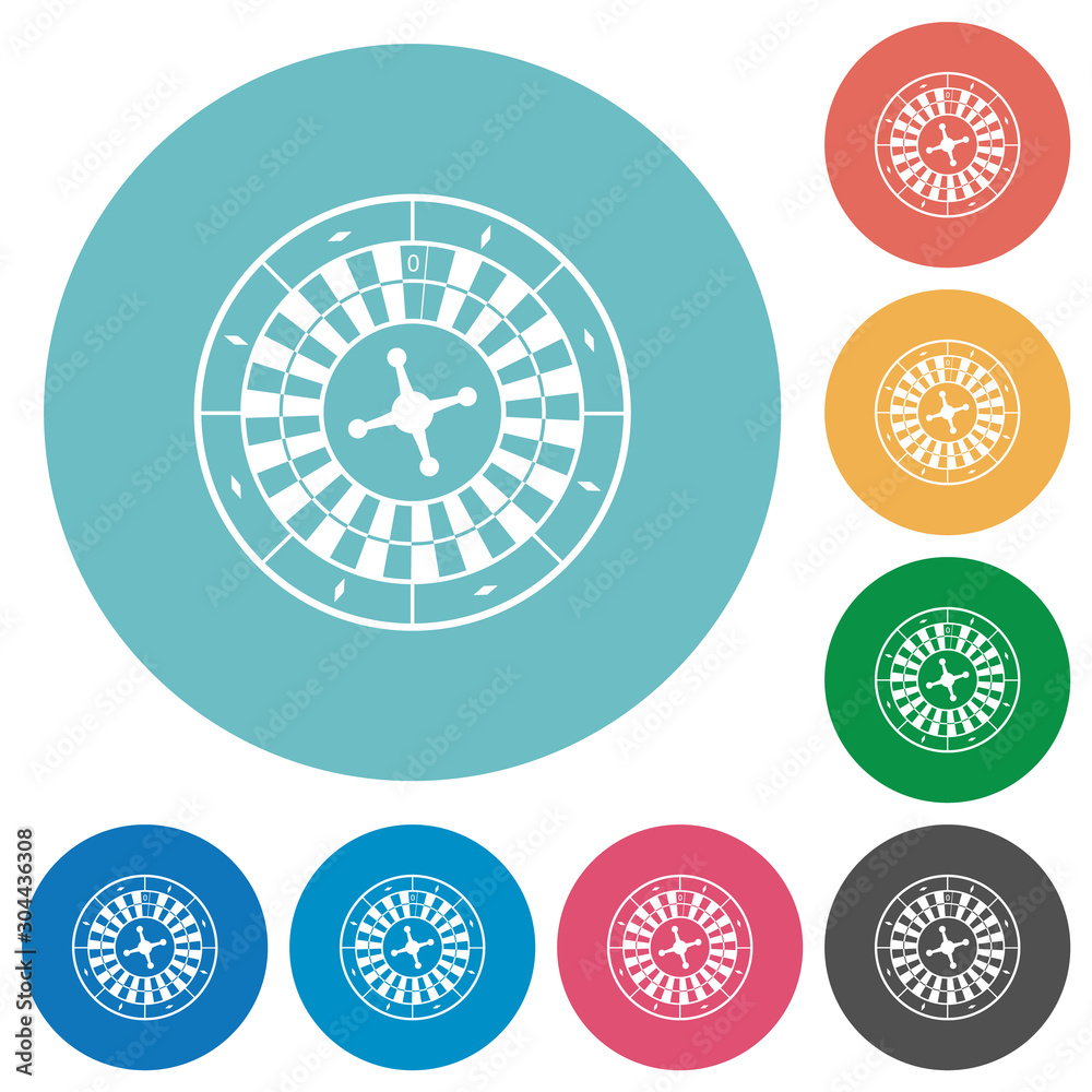 Poster Roulette wheel flat round icons