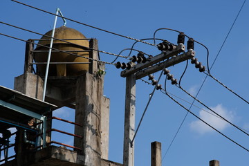 old power pole and wires