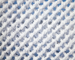 mesh covered with frost