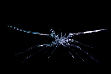 abstraction crack on broken glass and mirror on an isolated background