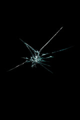 Fototapeta premium abstraction crack on broken glass and mirror on an isolated background