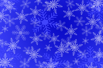 White snowflakes beautiful on a blue background