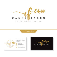 initial cf feminine logo collections template vector