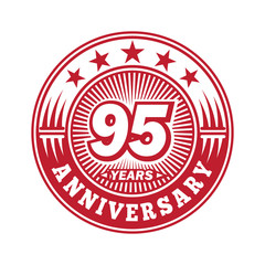 95 years logo. Ninety-five years anniversary celebration logo design. Vector and illustration.