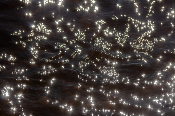 the glare of the sun on the water.