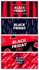 Black Friday Cover Flyer Banner poster template vector illustration Background greeting card set pack